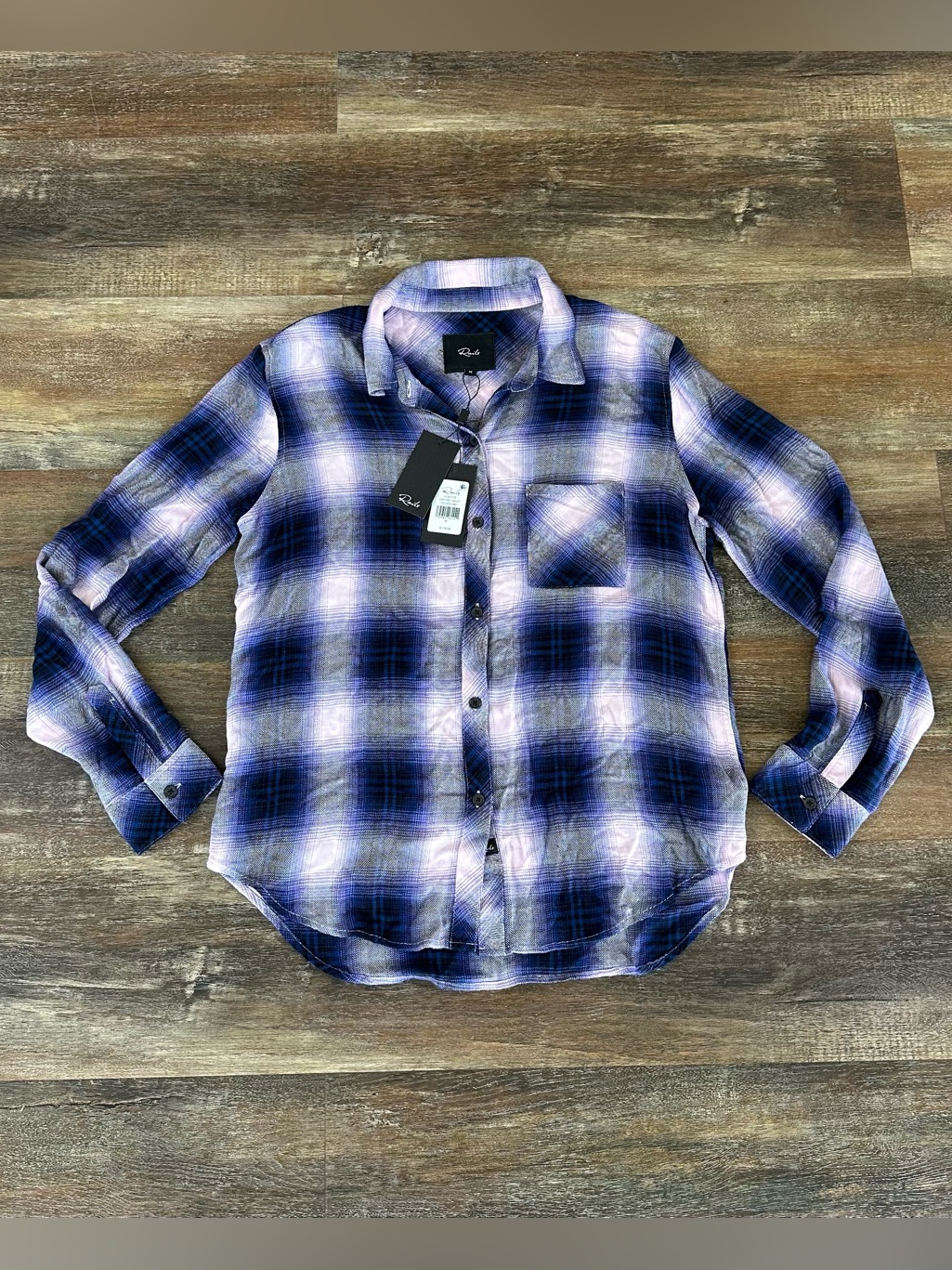 Rails Hunter Plaid Shirt In An Orchid Navy Colorway Size Medium